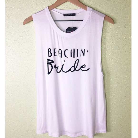Beachin’ Bride Women’s Sleeveless Tank Top - Picture 3 of 4